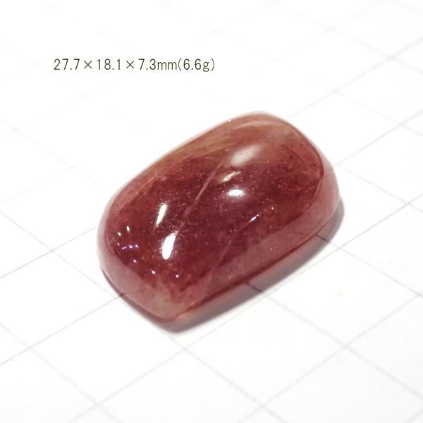 1794-『天然石ルース』　ストロベリークォーツ（ホール無）　約28x18mm（6.6ｇ）　１個 |  | 02