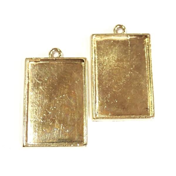 1893-［セッティング］　ミール皿　長方形　金古美　３０ｘ２０mm（内径）　２個/１パック | 