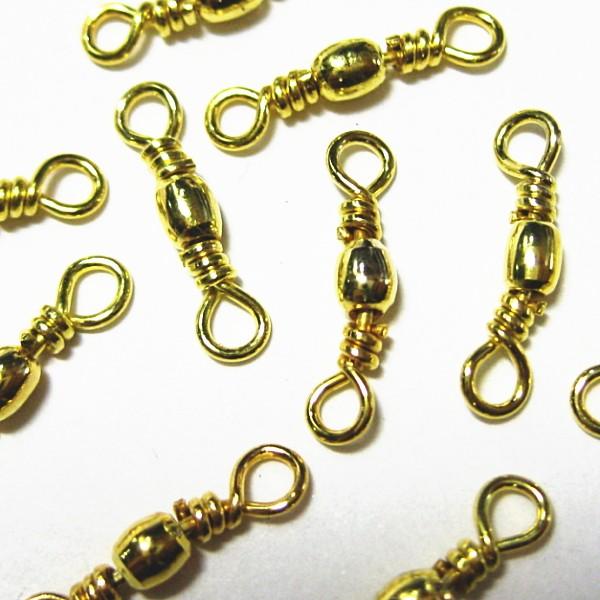 1934-《メタルチャーム・パーツ》　コネクター　金色　３ｘ１４mm　３０個/１セット | 