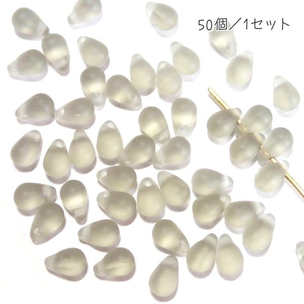 20239-Ｍ4001　【チェコ雨粒6ｘ4ｍｍ】 ブラックダイヤモンドマット　50個/１パック | 