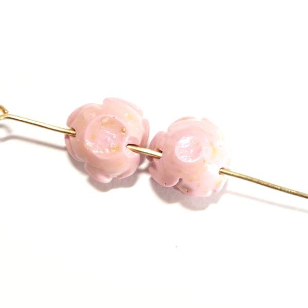 20375-【人造コーラル】　薔薇　ベージュピンク　横ホール　１２mm　２個/１パック |  | 01