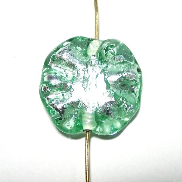 20567-《チェコハンドメイド銀箔リーフ》　ペリドット　20ｍｍ　1個 | 