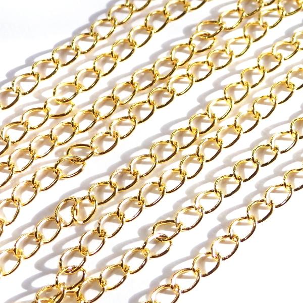 20803-【チェーン】約３ｘ４mm　金色　約１００cm　１本 | 