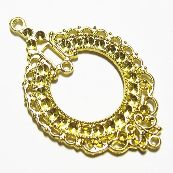20864-《メタルチャーム・パーツ》　コネクター　金色　５０ｘ３１mm　５個/１セット | 