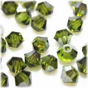 2110-SB3OL-S スワロフスキー 3mmソロバン オリーブサテン 25個/1パック | 