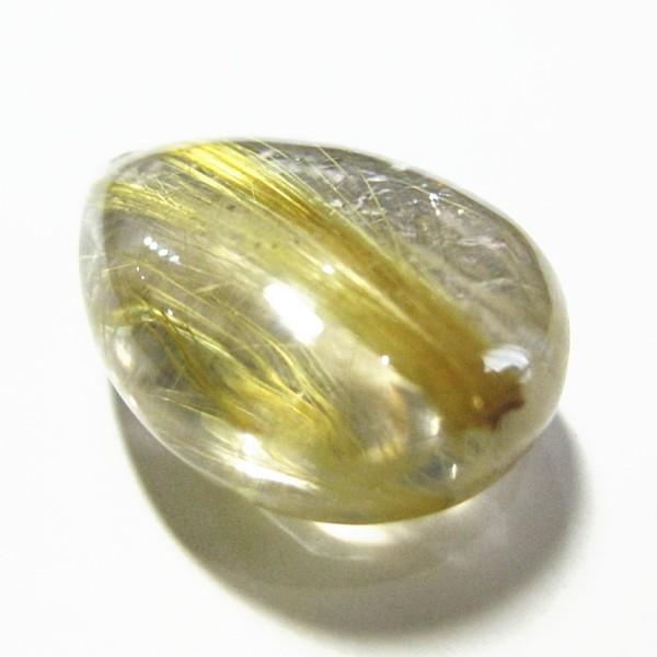 21206-《天然石ペンダント》　ゴールド・ルチルクォーツ　約２３ｘ１６mm（４．７ｇ）　１個 |  | 01