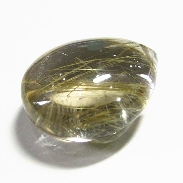 21207-《天然石ペンダント》　ゴールド・ルチルクォーツ　約２２ｘ１７mm（５．２ｇ）　１個 |  | 01