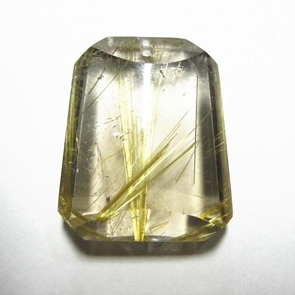 21209-《天然石ペンダント》　ゴールド・ルチルクォーツ　約２６ｘ２２mm（１０．４ｇ）　１個 | 