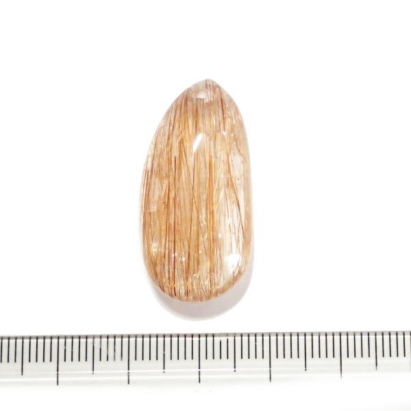 21212-《天然石ペンダント》　レッドルチルクォーツ　約３１ｘ１６mm（７．８ｇ）　１個 | 