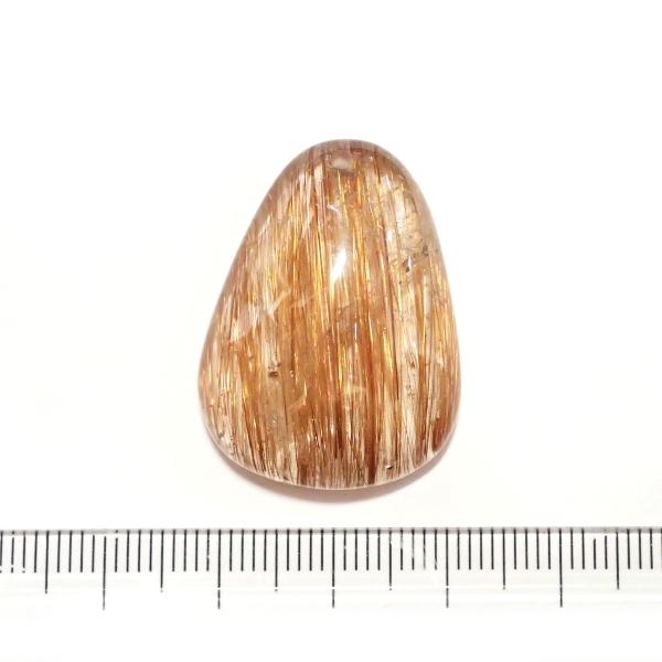 21213-《天然石ペンダント》　レッドルチルクォーツ　約３０ｘ２３mm（１０ｇ）　１個 | 