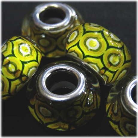 21321-『アクリル』レジン　ヨーロピアンビーズ イエロー １４ｘ８mm　１個 |  | 01