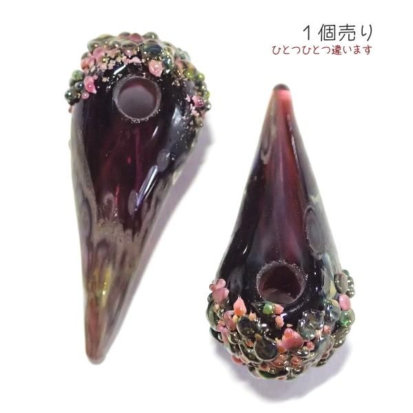 21502-〔ＵＳＡランプワーク〕Hollow Spike　空洞で透け感があるビーズ　３０ｘ１２mm（トップホール２．５ｍｍ）　１個 |  | 01