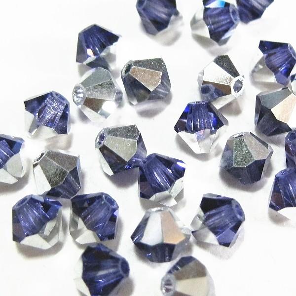 2170-SB4ＴＡＮ-ＣＡＬ スワロフスキー ４mmソロバン タンザナイト・シルバー　25個/1パック | 