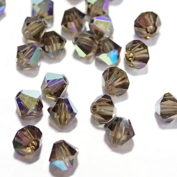 2244-SB4SQ-AB スワロフスキー ４mmソロバン　スモーキークオーツAB 25個/1パック | 