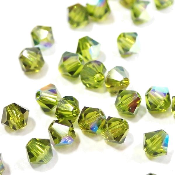 2277-SB4OL-AB スワロフスキー ４mmソロバン　オリーブAB 25個/1パック | 