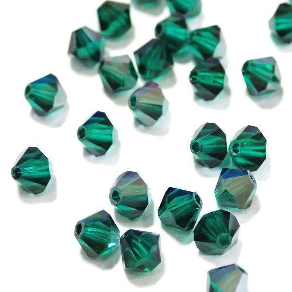 2303-SB4EM-S スワロフスキー ４mmソロバン エメラルドサテン 25個/1パック | 