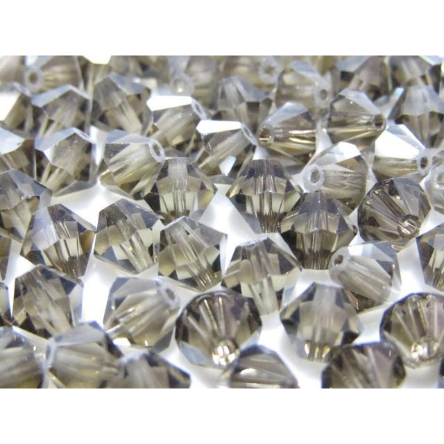 2563-SB6SQ クリスタルガラス 6mmソロバン　スモーキークオーツ 25個/1パック | 