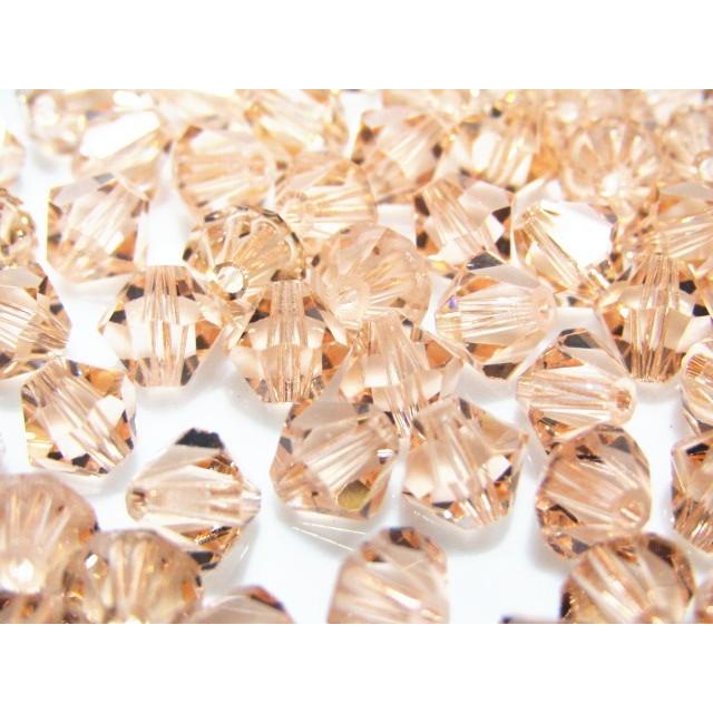 2602-SB6LP クリスタルガラス 6mmソロバン　ライトピーチ 25個/1パック | 