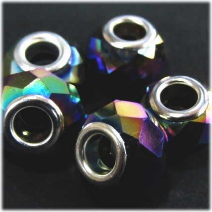 2683-『アクリル』レジン　ヨーロピアンビーズ  オーロラ加工 １４x９mm　５個/1パック |  | 01