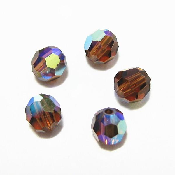 2705-swarovski　＃5000　スモーキートパーズ-オーロラ　４mm　５個/１パック | 