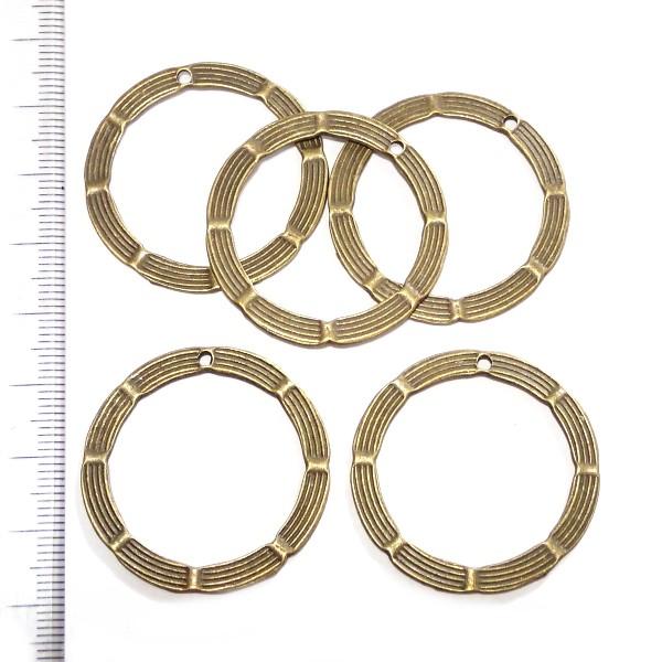 2888-《輪パーツ》　リングパーツ（トップホール）　真鍮古美　３４mm　５個/１パック |  | 01