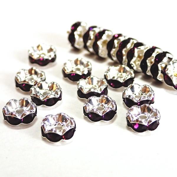 2948-《ラインストーンロンデル》　波ロンデル　アメジスト/Ｓ　７mm　２０個/１パック | 