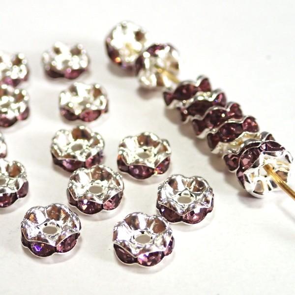 2955-《ラインストーンロンデル》　波ロンデル　ライトアメジスト/Ｓ　７mm　２０個/１パック | 