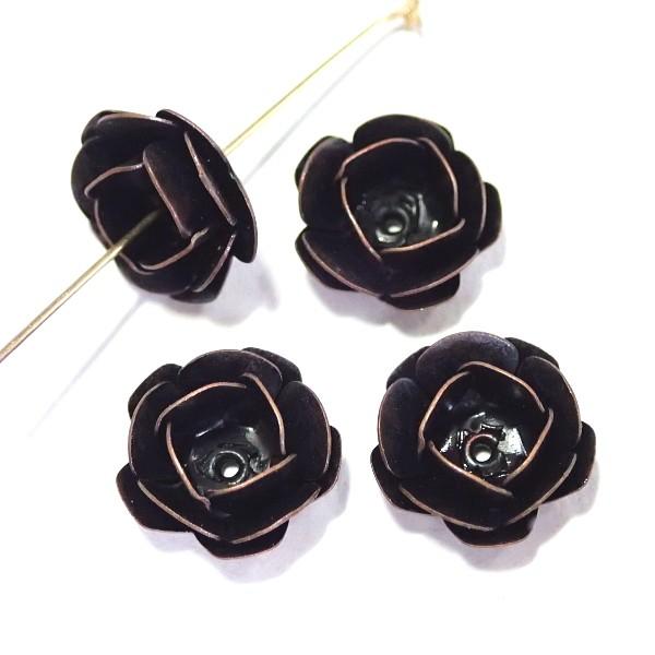 30152-《５０円均一》　メタルビーズ　フラワー　銅古美　１０mm　４個/１パック | 