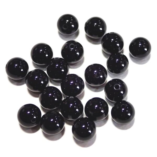 30181-天然石 ６mm　丸玉　ブラックアゲート（染）　10粒 | 