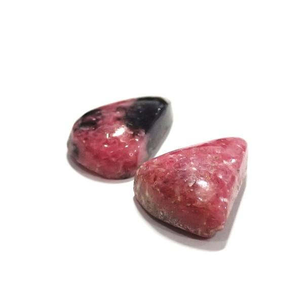 30337-『天然石ルース』　インカローズ（ホール無）　約１７ｘ１５/１８ｘ１２mm（５．７ｇ）２個/１セット |  | 02