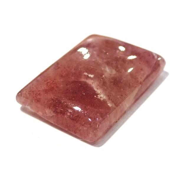 30351-『天然石ルース』　ストロベリークォーツ（ホール無）　約２８ｘ２０mm（８．１ｇ）　１個 |  | 01