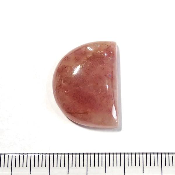 30355-『天然石ルース』　ストロベリークォーツ（ホール無）　約２４ｘ１８mm（４．９ｇ）　１個 | 