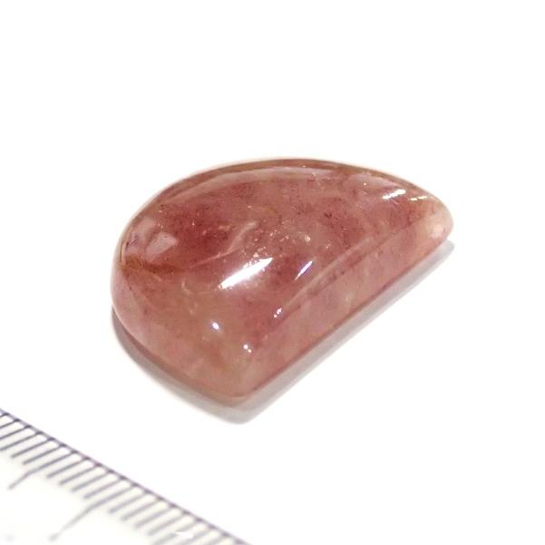 30355-『天然石ルース』　ストロベリークォーツ（ホール無）　約２４ｘ１８mm（４．９ｇ）　１個 |  | 02