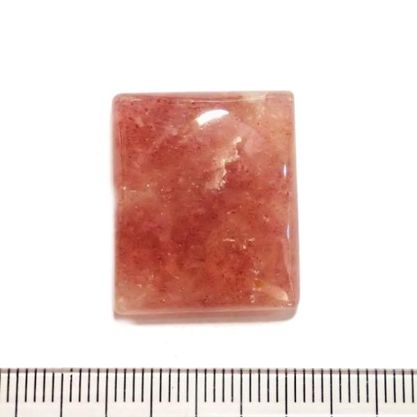 30361-『天然石ルース』　ストロベリークォーツ（ホール無）　約２５ｘ２１mm（６．４ｇ）　１個 | 