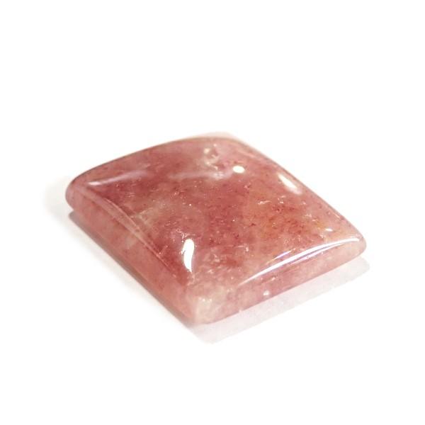 30361-『天然石ルース』　ストロベリークォーツ（ホール無）　約２５ｘ２１mm（６．４ｇ）　１個 |  | 01