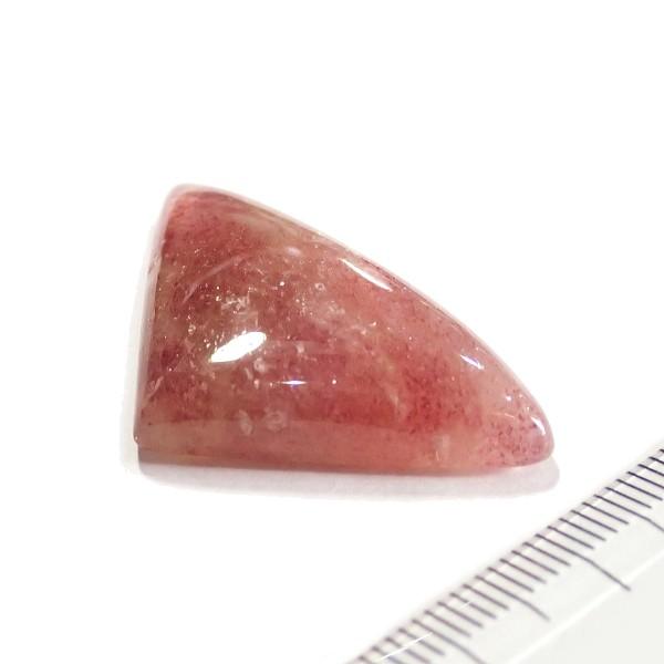 30364-『天然石ルース』　ストロベリークォーツ（ホール無）　約３４ｘ２０mm（６．１ｇ）　１個 |  | 01