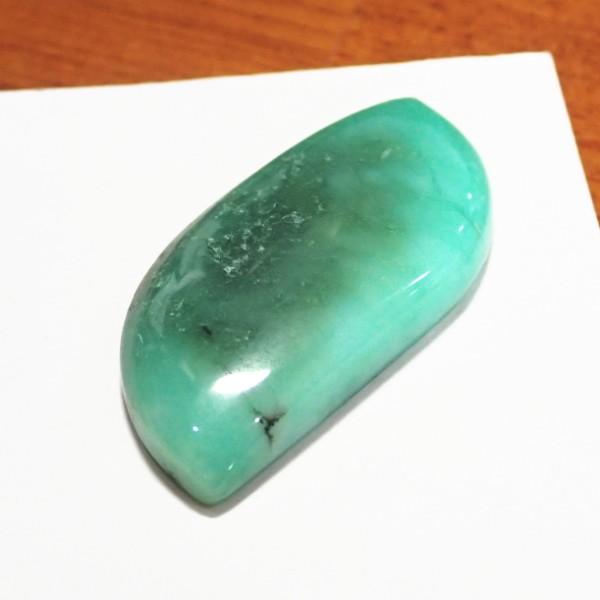 30370-『天然石ルース』　クリソプレーズ（ホール無）　約３７ｘ１８mm（８．８ｇ）　１個 |  | 01