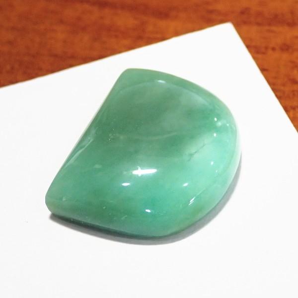 30373-『天然石ルース』　クリソプレーズ（ホール無）　約２８ｘ１３mm（１０．２ｇ）　１個 |  | 01