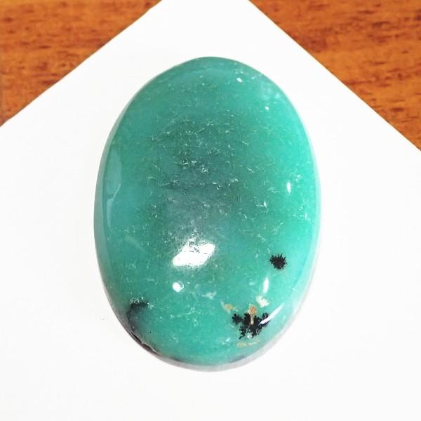 30374-『天然石ルース』　クリソプレーズ（ホール無）　約３８ｘ２６mm（１３．１ｇ）　１個 | 