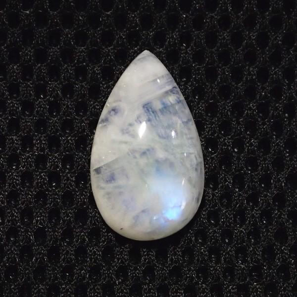 30403-『天然石ルース』　レインボームーンストーン（ホール無）　約２９ｘ１７mm（５．２ｇ）　１個 | 