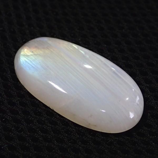 30404-『天然石ルース』　レインボームーンストーン（ホール無）　約４３ｘ２３mm（１５．９ｇ）　１個 |  | 01