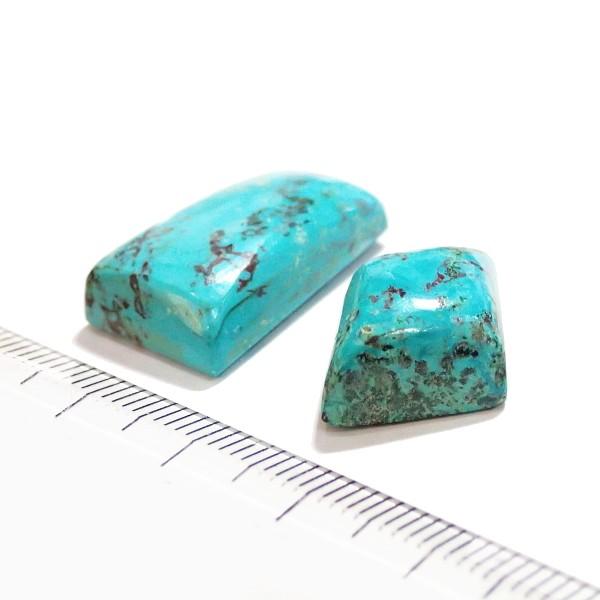 30443-『天然石ルース』　クリソコラ マラカイト（ホール無）　約20ｘ15/24ｘ13mm（５．４ｇ）　２個/１セット |  | 02