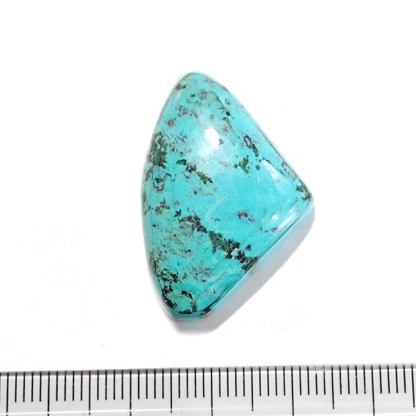 30447-『天然石ルース』　クリソコラ マラカイト（ホール無）　約３１ｘ２２mm（５．２ｇ）　１個 | 