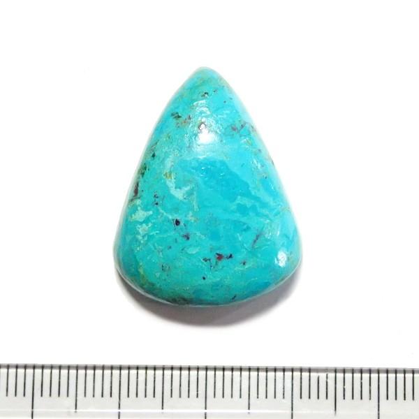 30451-『天然石ルース』　クリソコラ マラカイト（ホール無）　約２８ｘ２２mm（６．８ｇ）　１個 | 