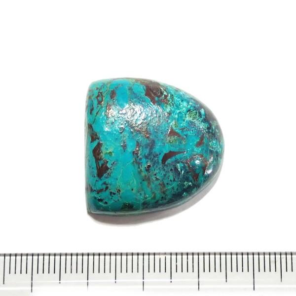 30452-『天然石ルース』　クリソコラ マラカイト（ホール無）　約２６ｘ２５mm（８．１ｇ）　１個 | 
