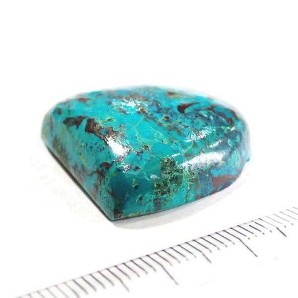 30452-『天然石ルース』　クリソコラ マラカイト（ホール無）　約２６ｘ２５mm（８．１ｇ）　１個 |  | 01