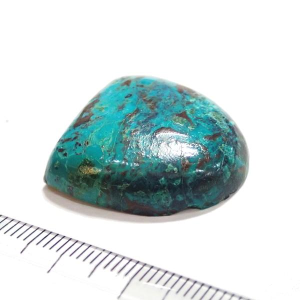 30452-『天然石ルース』　クリソコラ マラカイト（ホール無）　約２６ｘ２５mm（８．１ｇ）　１個 |  | 02