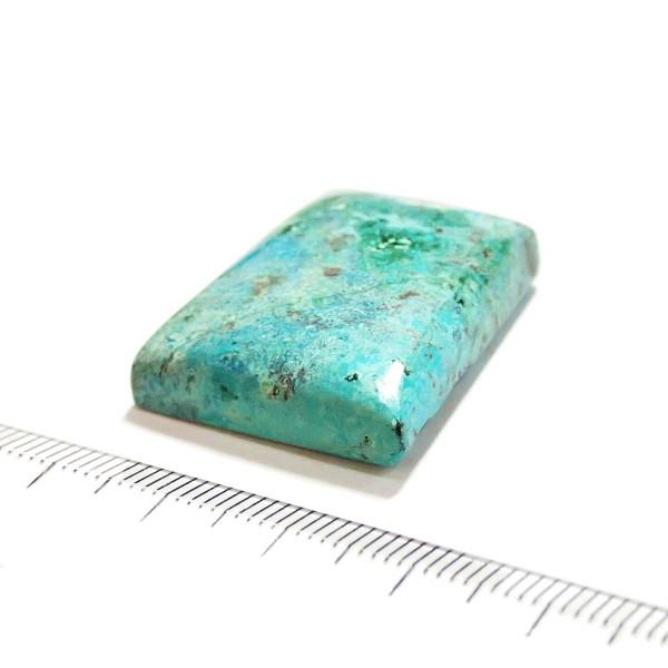 30453-『天然石ルース』　クリソコラ マラカイト（ホール無）　約２９ｘ２５mm（１０．２ｇ）　１個 |  | 02