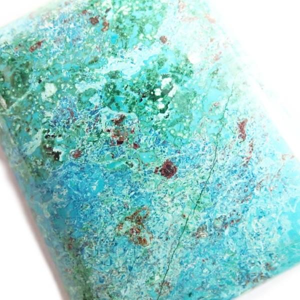 30453-『天然石ルース』　クリソコラ マラカイト（ホール無）　約２９ｘ２５mm（１０．２ｇ）　１個 |  | 03