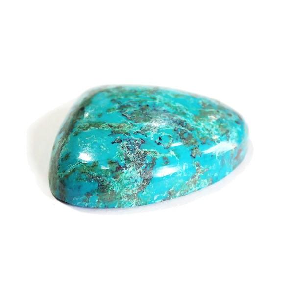 30454-『天然石ルース』　クリソコラ マラカイト（ホール無）　約３７ｘ２８mm（１０．２ｇ）　１個 |  | 01